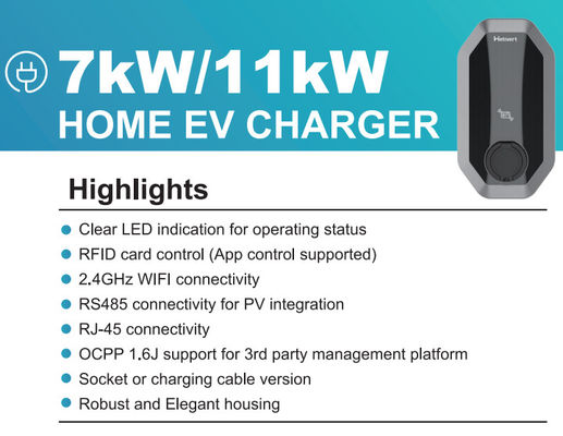 Equipamento de carregamento de veículos elétricos portáteis de 11 kW